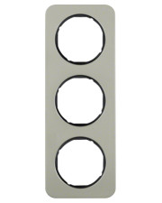 Трехместная рамка Berker R.1 10132104 (нержавеющая сталь/черная)