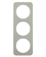 Трехместная рамка Berker R.1 10132114 (нержавеющая сталь/полярная белизна)