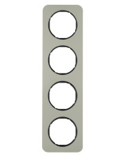 Чотиримісна рамка Berker R.1 10142104 (нержавіюча сталь/чорна)