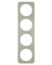 Четырехместная рамка Berker R.1 10142114 (нержавеющая сталь/полярная белизна)