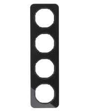 Четырехместная рамка Berker R.1 10142116 (стекло/черная)