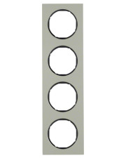 Четырехместная рамка Berker R.3 10142204 (нержавеющая сталь/черная)