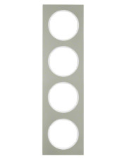 Четырехместная рамка Berker R.3 10142214 (нержавеющая сталь/полярная белизна)