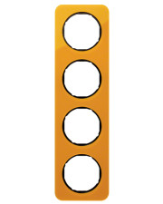 Четырехместная рамка Berker R.1 10142334 (оранжевый/черная)