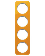 Четырехместная рамка Berker R.1 10142339 (оранжевый/полярная белизна)