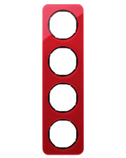 Чотиримісна рамка Berker R.1 10142344 (червоний/черний)