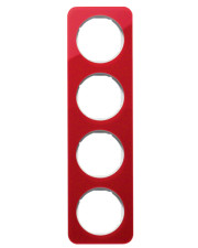 Четырехместная рамка Berker R.1 10142349 (красный/полярная белизна)