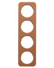 Четырехместная рамка Berker R.1 10142369 (коричневый/полярная белизна)