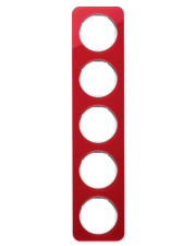 П'ятимісна рамка Berker R.1 10152349 (червона/полярна білизна)