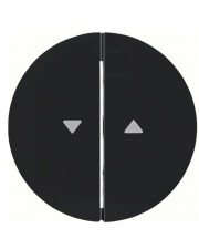 Двонопічна клавіша вимикача жалюзі Berker Rx 16252045 із символом «Стрілка» (чорна)