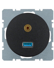 Мультимедійна USB/3.5мм аудіо розетка Berker Rx 3315392045 (чорна)