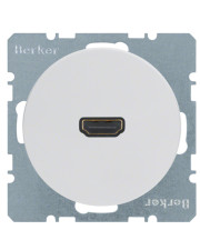 HDMI розетка 3315432089 подключение штекера под углом 90° Berker R.x 3315432089 (полярная белизна)