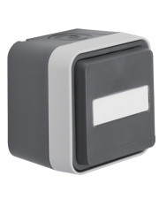 Выключатель кнопочный Berker W.1 50763555 с полем для надписи с подсветкой IP55 (серый)