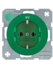 Розетка Berker Rx 47432003 із підписом «SV» із заземленням (зелена)