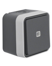 Выключатель кнопочный Berker W.1 50763505 IP55 с подсветкой (серый)