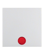 Клавіша одинарна з червоною лінзою, полярна білизна, Berker S.1