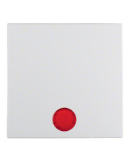 Клавіша одинарна з червоною лінзою, полярна білизна матова, Berker S.1/B.3/B.7