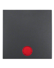 Клавіша одинарна з червоною лінзою, антрацит, Berker B.3/B.7