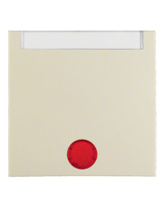 Клавіша одинарна з червоною лінзою та полем для напису, біла Berker S.1