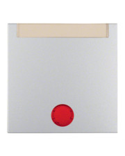 Клавіша одинарна з червоною лінзою та полем для напису, алюміній, Berker B.3/B.7