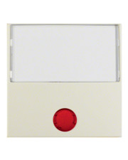 Клавиша одинарная с красной линзой и большим полем для надписи, белая Berker S.1