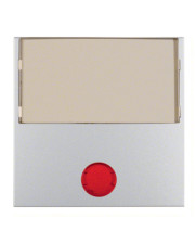 Клавіша одинарна з червоною лінзою та великим полем для напису, алюміній, Berker B.3/B.7