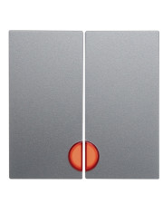 Клавіші для 2-клавішних вимикачів з червоною лінзою, алюміній, Berker S.1