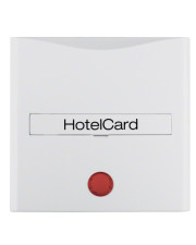 Накладка карткового вимикача для готелів з відбитком та червоною лінзою, полярна білизна матова Berker S.1/B.3/B.7