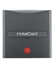 Накладка карточного выключателя для гостиниц с оттиском и красной линзой, антрацит Berker B.3/B.7