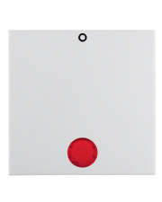 Клавиша одинарная с надписью «0» с красной линзой, полярная белизна, Berker S.1