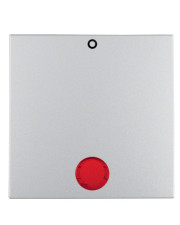 Клавіша одинарна з написом «0» із червоною лінзою, алюміній, Berker B.3/B.7