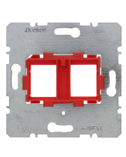 Опорная пластина для модульных разъемов, с красной вставкой, 2-местная (механизм) Berker