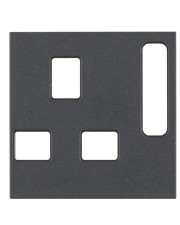 Накладка до розетки UK-стандарт з вимикачем, антрацит Berker S.1/B.3/B.7