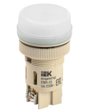 Светосигнальная лампа ENR-22 Ø22мм белая неон/240В цилиндр IEK