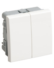 Двоклавішний прохідний вимикач IEK ВК4-22-00-П на 2 модулі (CKK-40D-PD2-K01)