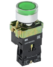 Кнопка LAY5-BW3361 з підсвічуванням зелена 1з IEK