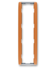 Рамка АВВ четырехместная вертикальная, карамель/серo-ледяная, Element