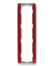 Чотиримісна рамка вертикальна карміновий/сіро-крижана, Element, АВВ
