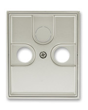 Центральна панель для механізму розетки TV+R+(SAT), сріблястий металік, Time, АВВ