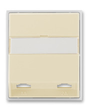 Центральна панель для подвійної телефонної розетки, слонова кістка/біло-крижана, Element, АВВ