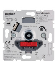 Поворотно-нажимной светорегулятор Berker 2873 20-500Вт
