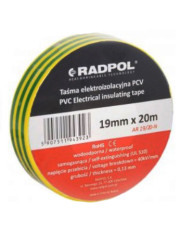 Полосатая ПВХ изолента Radpol AR 19/20 желто-зеленая 20м