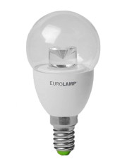 LED лампа G45 5Вт Eurolamp 3000К ЕКО серия «D» шар прозрачный, E14