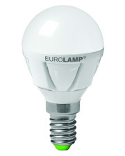 Лампочка LED TURBO G45 7Вт Eurolamp 3000К шар, E14