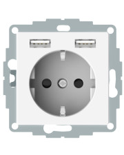 USB розетка Schuko Schneider Electric Merten System M MTN2366-0319 2 USB (полярно белый)