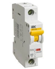Автоматический выключатель IEK ВА47-60 1Р 20А 6кА «D» (MVA41-1-020-D)