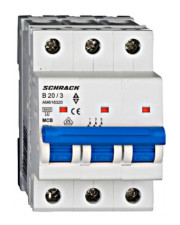 Автоматический выключатель 20А 3P 6кА х-ка B, Schrack