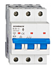 Автоматичний вимикач 25А 3P 6кА х-ка B, Schrack