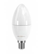 Світлодіодна лампа свічка Global CL-F C37 6Вт 4100K 220В E14 в матовій колбі Frosted (1-GBL-234)