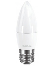 Светодиодная лампа свеча Global CL-F C37 6Вт 4100K 220В E27 в матовой колбе Frosted (1-GBL-232)